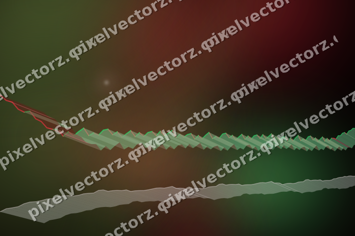 Glowing neon chart background in red and green