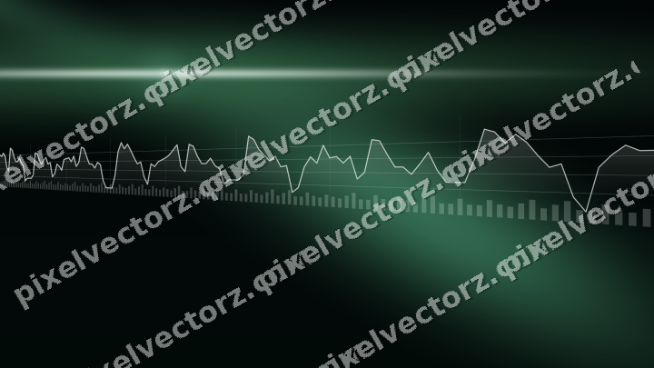 Glowing neon chart background in green and teal