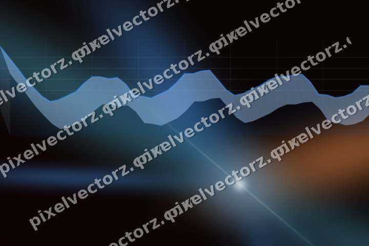 Glowing neon chart background in blue and red