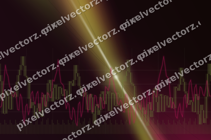 Glowing neon chart background in lime and pink