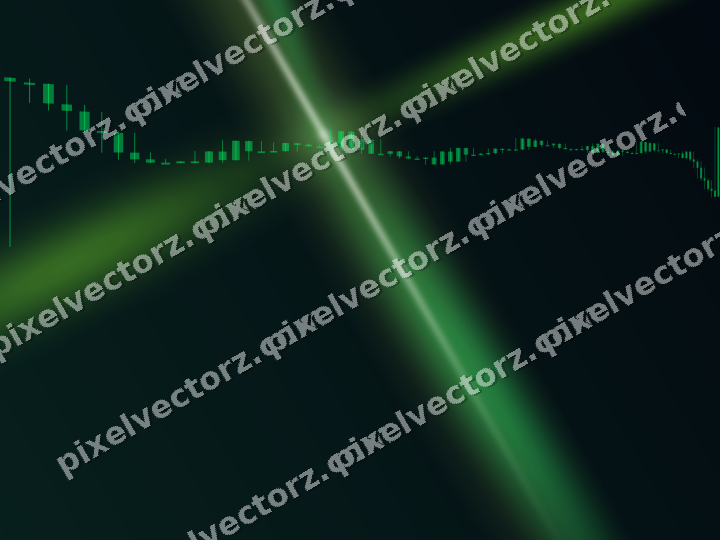 Glowing neon chart background in green and lime