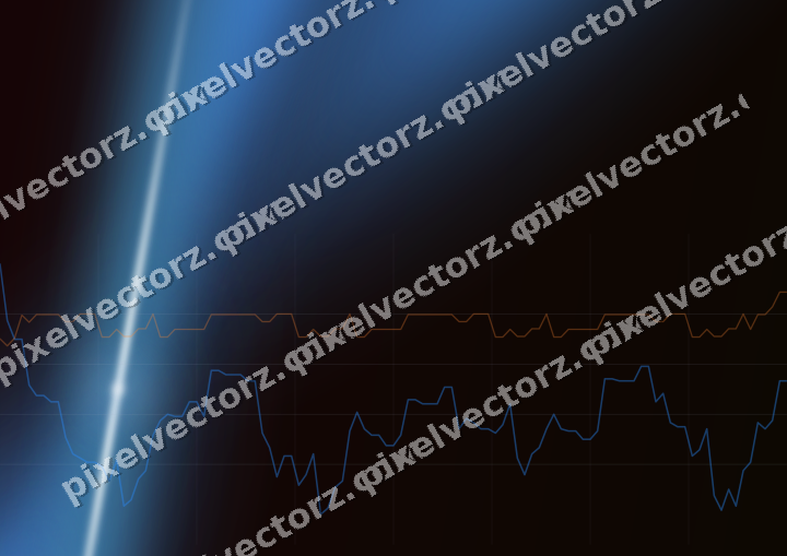 Glowing neon chart background in blue and red