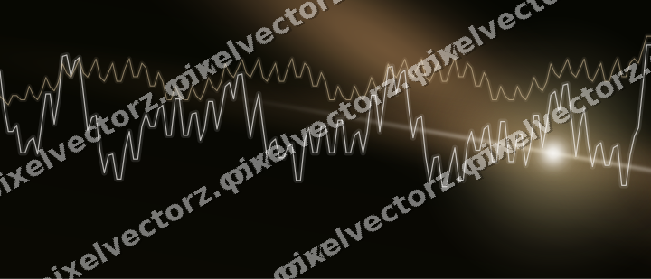 Glowing neon chart background in amber and orange
