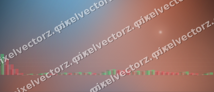 Glowing neon chart background in orange and cyan