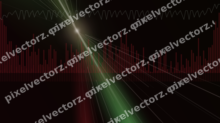 Glowing neon chart background in red and green