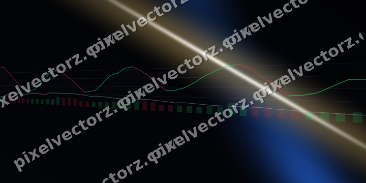 Glowing neon chart background in blue and amber