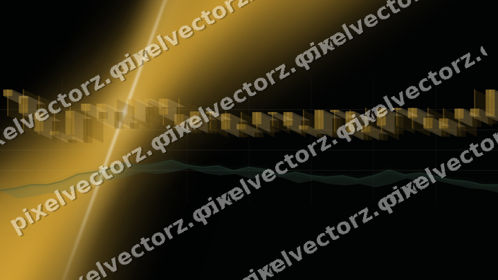 Glowing neon chart background in amber and green