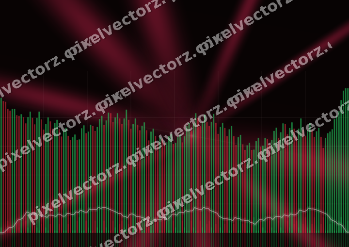 Glowing neon chart background in pink and amber