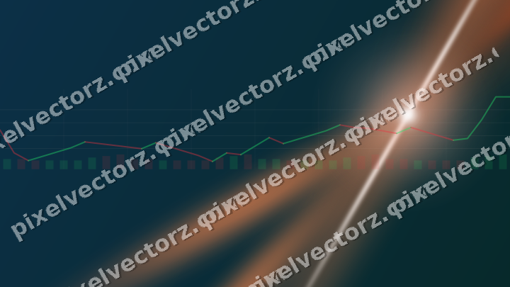 Glowing neon chart background in orange and teal