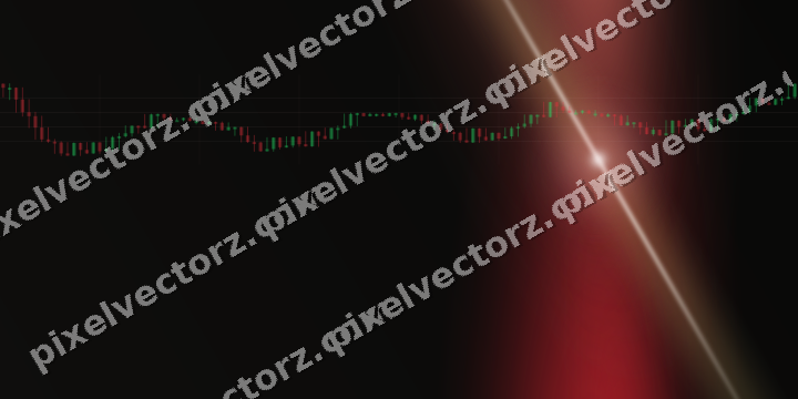 Glowing neon chart background in red and amber