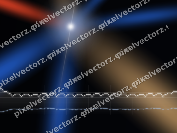 Glowing neon chart background in blue and red