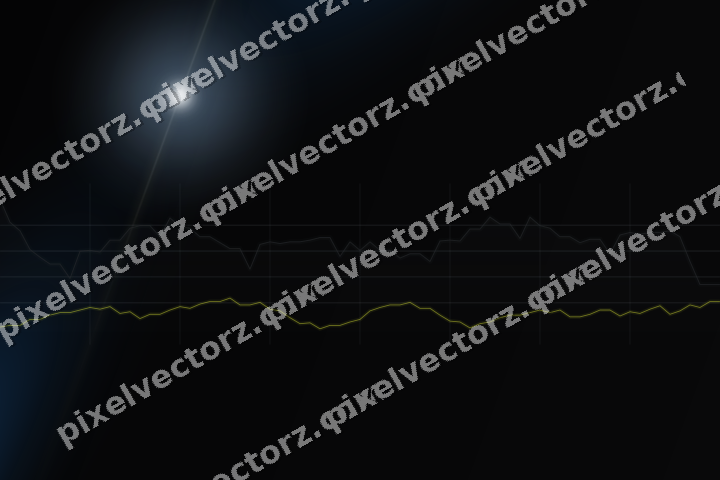 Glowing neon chart background in blue and yellow
