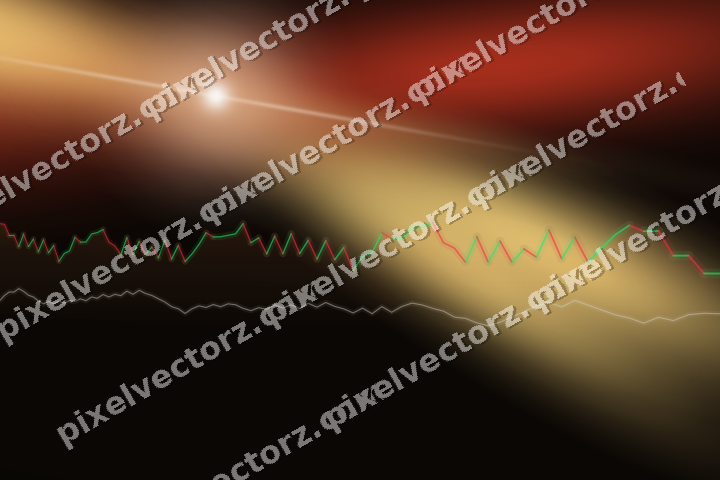 Glowing neon chart background in orange and amber