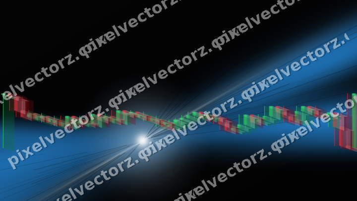 Glowing neon chart background in blue and orange