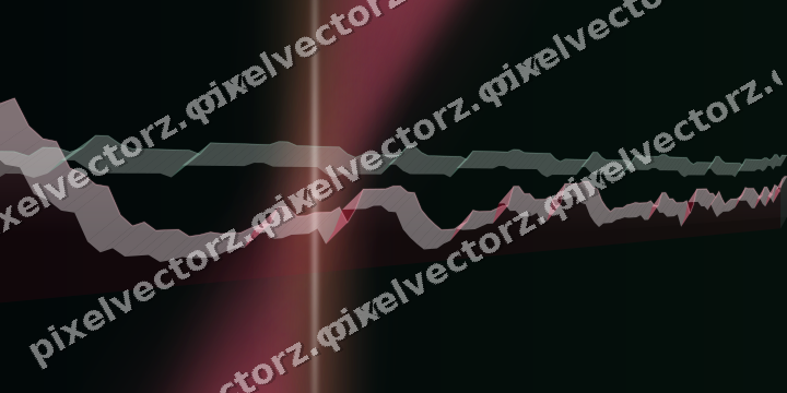 Glowing neon chart background in pink and amber