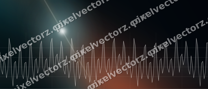 Glowing neon chart background in teal and orange