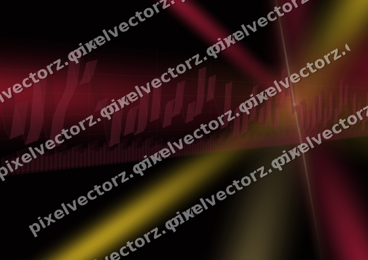 Glowing neon chart background in pink and red