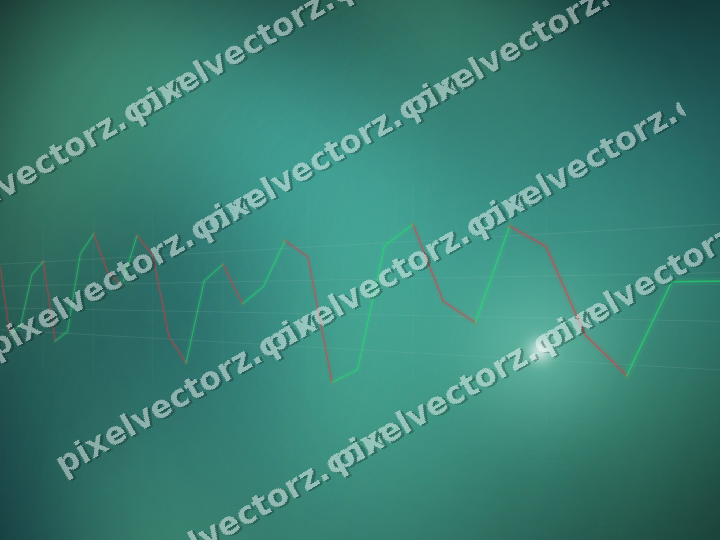 Glowing neon chart background in green and teal