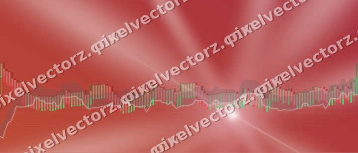 Glowing neon chart background in pale pink and pale red