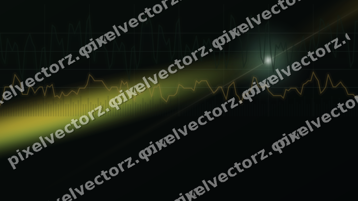 Glowing neon chart background in green and amber