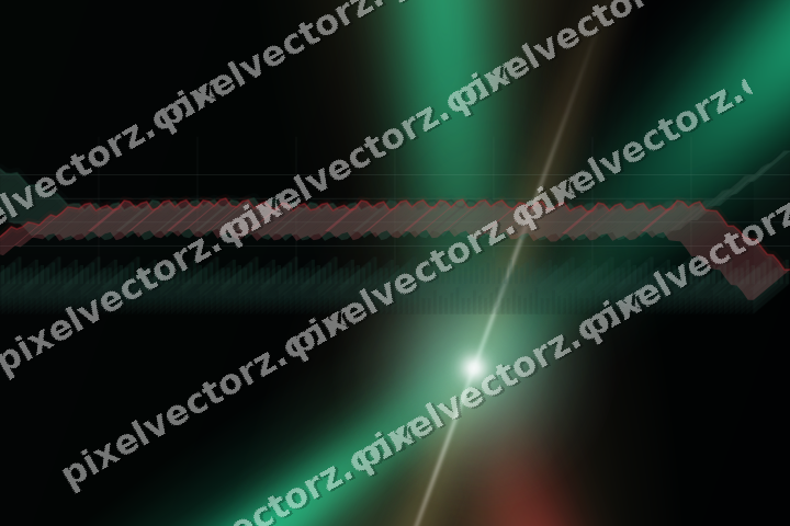 Glowing neon chart background in green and red