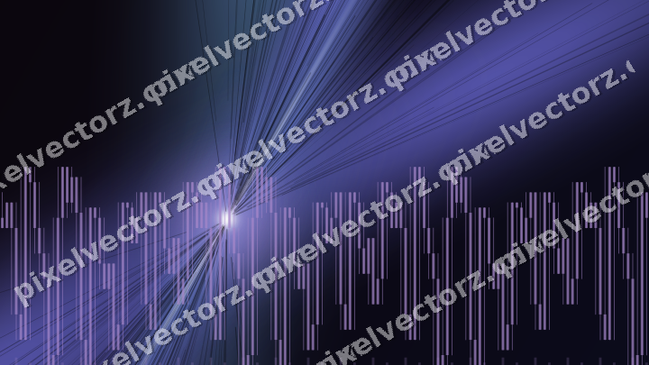 Glowing neon chart background in purple and blue