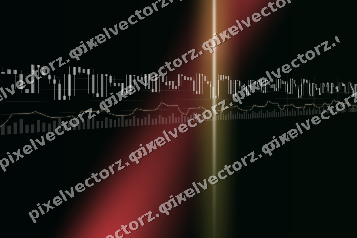 Glowing neon chart background in red and orange