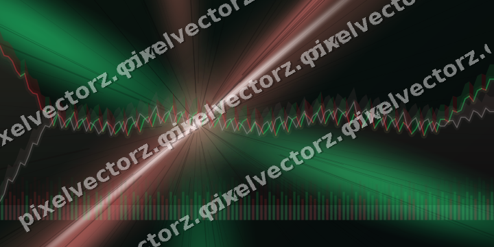 Glowing neon chart background in red and green