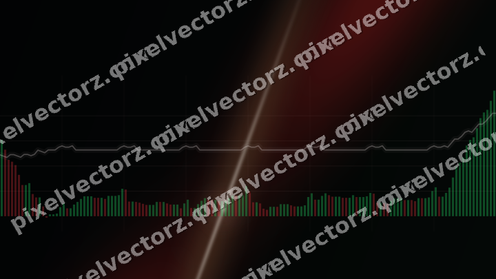 Glowing neon chart background in red and green