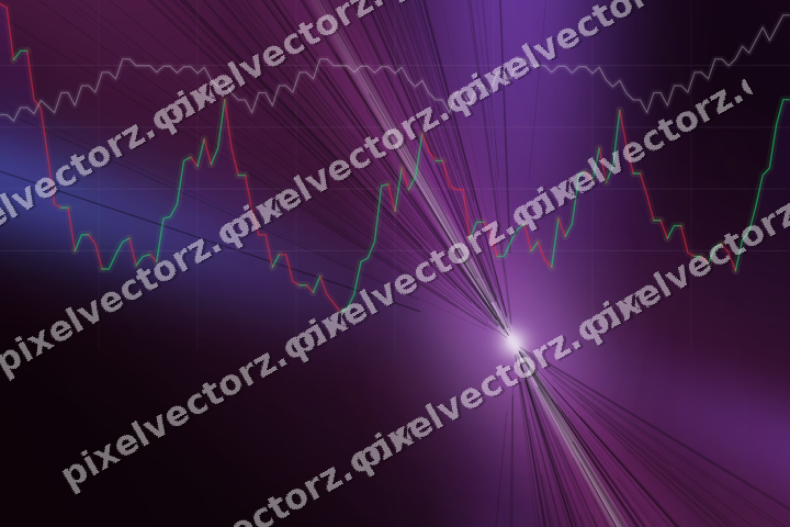 Glowing neon chart background in purple and blue