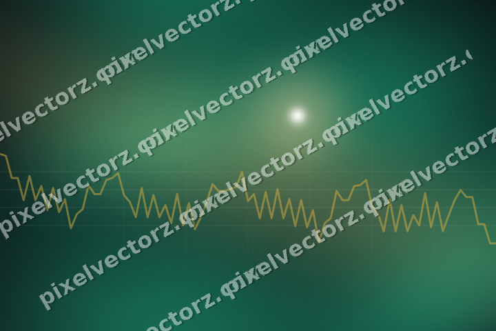 Glowing neon chart background in amber and green