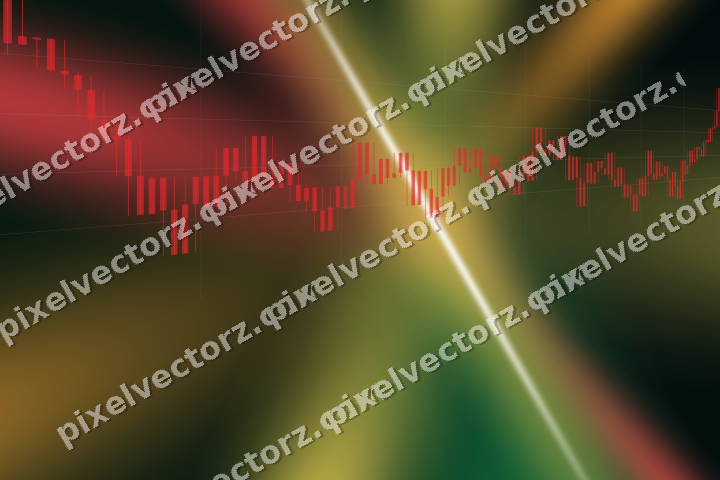 Glowing neon chart background in red and orange