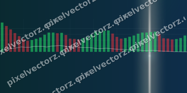 Glowing neon chart background in dark teal and orange
