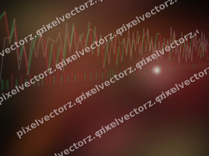 Glowing neon chart background in red and amber