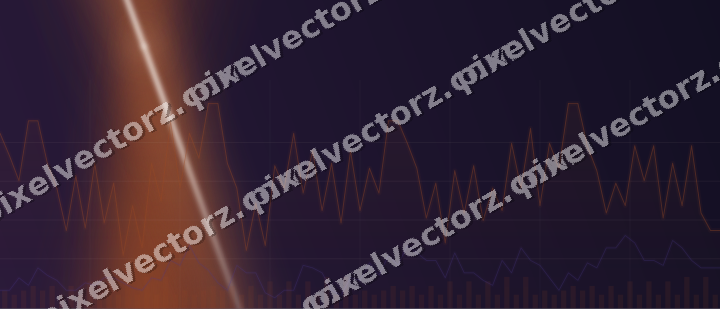 Glowing neon chart background in orange and blue
