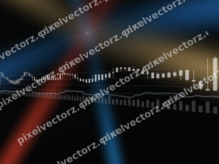 Glowing neon chart background in blue and red