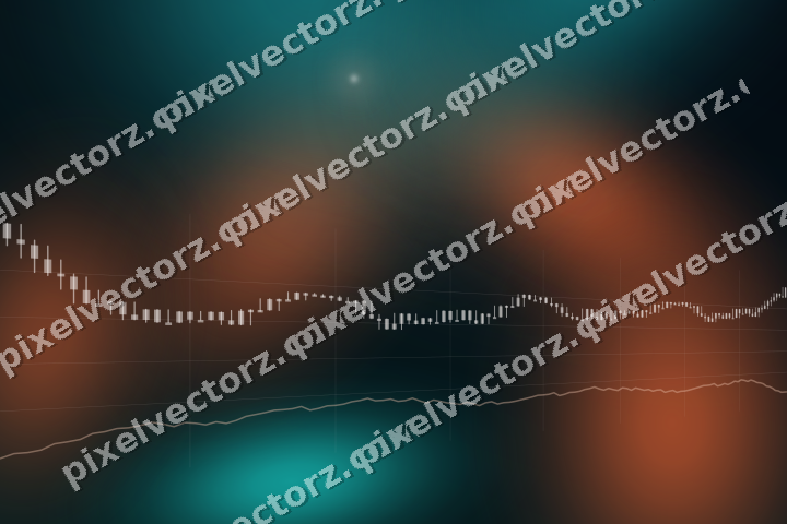Glowing neon chart background in orange and teal