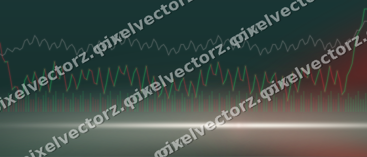 Glowing neon chart background in dark red and dark green