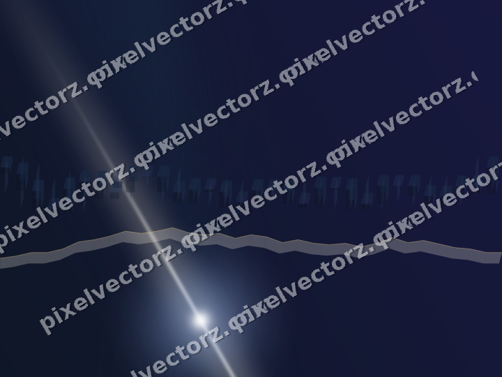Glowing neon chart background in dark blue and amber