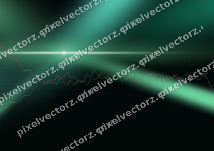 Glowing neon chart background in green and teal