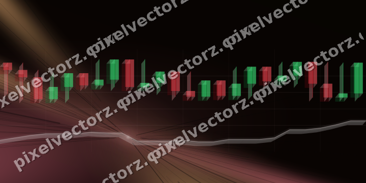 Glowing neon chart background in red and orange