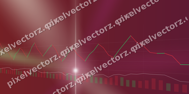 Glowing neon chart background in dark pink and yellow