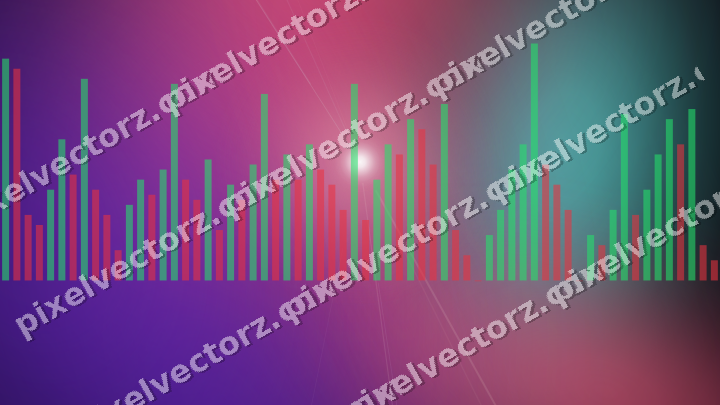 Glowing neon chart background in pink and amber