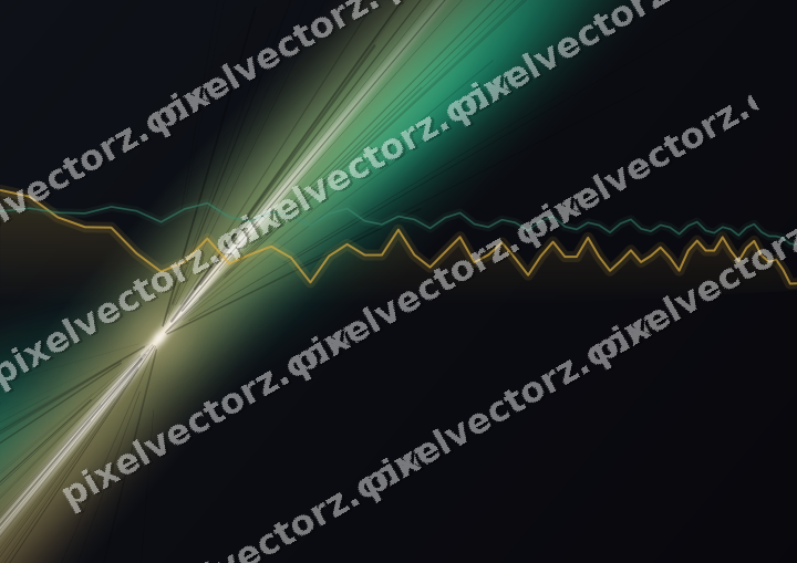 Glowing neon chart background in amber and green