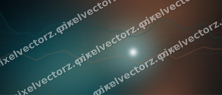 Glowing neon chart background in teal and orange