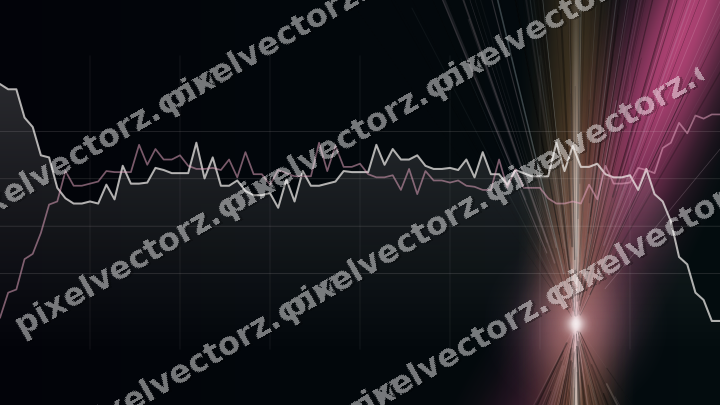 Glowing neon chart background in pink and cyan