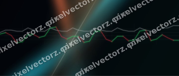 Glowing neon chart background in teal and orange