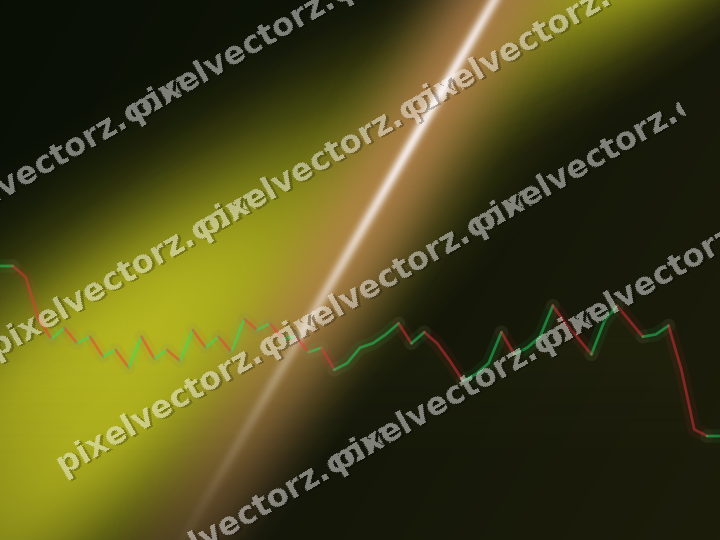 Glowing neon chart background in yellow and red