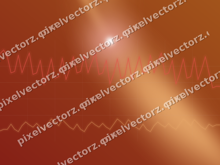 Glowing neon chart background in red and orange