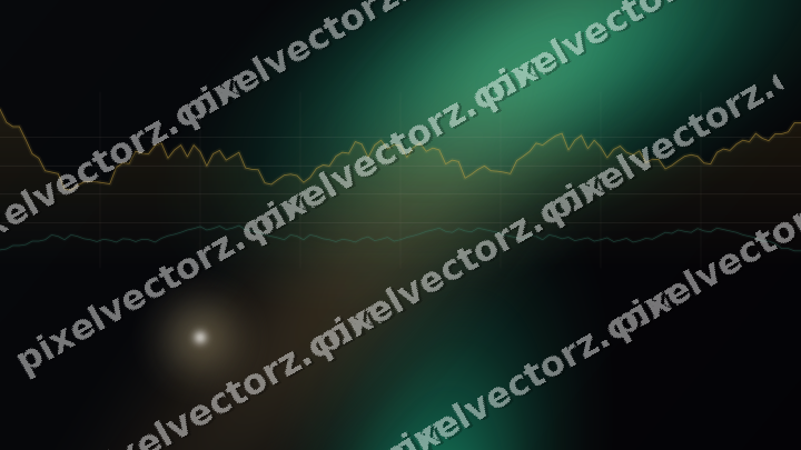 Glowing neon chart background in amber and green